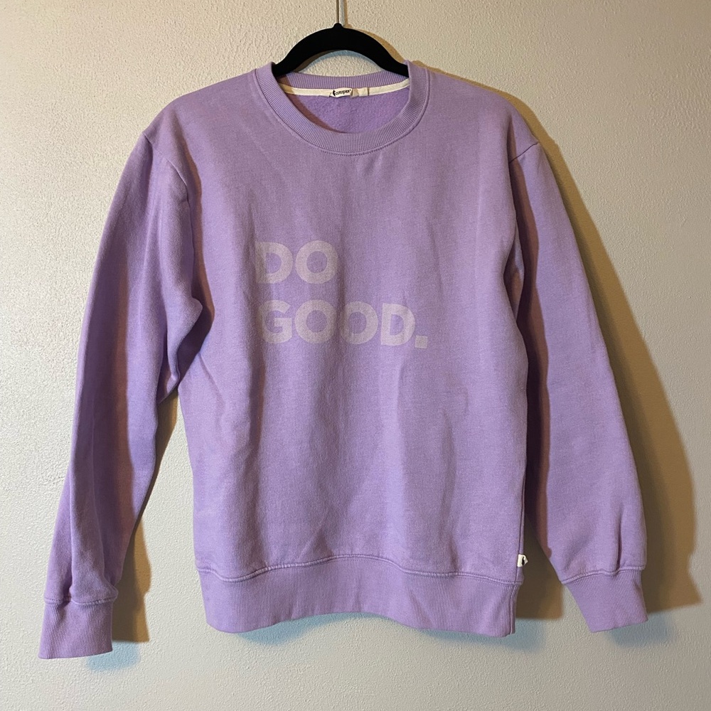 Cotopaxi Do Good Purple Crew Neck Sweatshirt Medium